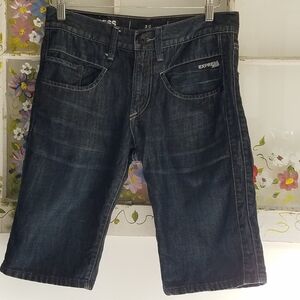 Express Jeans Shorts Dark Blue Size 30 Slim Fit Low Rise